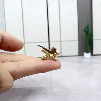 1:12 труб для моделирования кукольного домика с подставкой, модель кукольного домика, миниатюрная ручная труба, игрушка для декора микросцены, кукольная игрушка для наряда one size