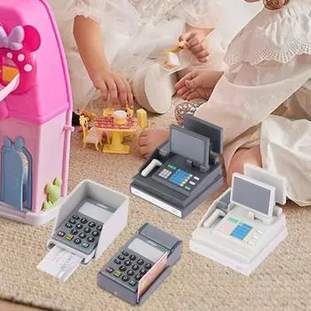 1:12 украшений для кукольного домика, реалистичный мини-автомат для кредитных карт, сканер изысканных деталей для украшения кукольного домика B серый