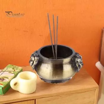 1/12 весы, кукольный домик, плита, мини-котел, горшок, реалистичная фигурка кукольного домика для Хэллоуина, сувениры, сказочные сады бронзовый