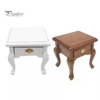 1/12 винтажная деревянная мебель с ящиком, миниатюрный кукольный домик, украшение для гостиной белый