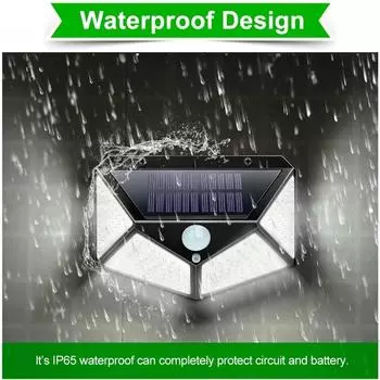 1~12PCS 100 LED Solar Power Wall Light Motion Sensor Waterproof Outdoor Garden Lamp Yard Waterproof Stairs Outdoor Wall Light