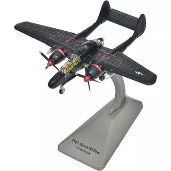 1/144 модель самолета, подходящая для США P-61 Night Fighter, модель самолета из сплава, модель самолета для литья под давлением, модель военного самолета, серия 1/144Size:14.1*10.6*3.2cm чёрный