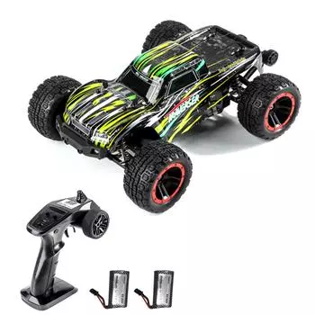 1:14 4WD электрический грузовик с дистанционным управлением 2,4 ГГц грузовик с дистанционным управлением 40 км/ч высокоскоростной игрушечный внедорожник со светодиодными фарами с матовым двигателем 2 Battery зелёный