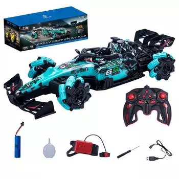 1:14 Формула, автомобиль с дистанционным управлением, игрушки, 2,4G, 4WD, Stunt Drift, радиоуправляемая машина со световым спреем для мальчиков и девочек, подарки на день рождения и Рождество A синий