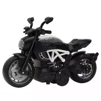 1/14 игрушки для мотоциклов с откатным механизмом, крошечный подарок с музыкальной подсветкой, классические игрушки для мотоциклов для мальчиков 3, 4, 5, 6, 7, 8 лет 1/14-Size:12*8*7cm белый