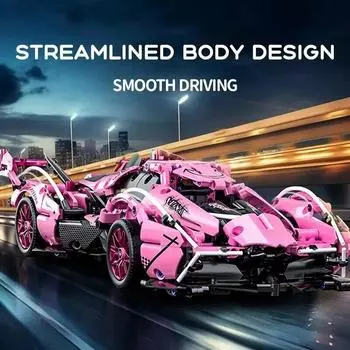1:14 розовых спортивных автомобилей, строительные блоки, игрушки, комплекты для мальчиков или взрослых, сложная концепция, набор моделей гоночных автомобилей, игрушки «сделай сам» для девочек и мальчиков No Box