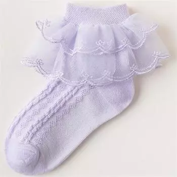 1-15Years Kids Sprng Summer Baby Princess Socks For Girls Solid Lace Cotton Soft Fashion Sweet Children s Socks 1-3Y(S)