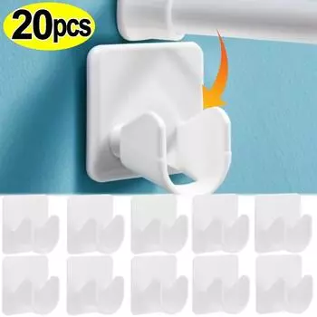 1/16 шт. Прочные держатели для карниза для штор, крючки, самоклеящиеся настенные шторы, фиксированный зажим, вешалка, крючок для шкафа, крючок для ванной комнаты