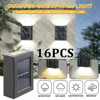 1-16 шт. солнечная лампа наружные светодиодные фонари IP65 водонепроницаемые для украшения сада балкон двор уличный настенный декор лампы садовый свет Warm