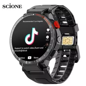 1 + 16G SIM 4G Смарт-часы-телефон Фитнес Android 7.1 iOS Wi-Fi 4G Смарт-часы Мужские 1,6-дюймовая камера Видео GPS-часы для вызова Монитор сердечного ритма чёрный