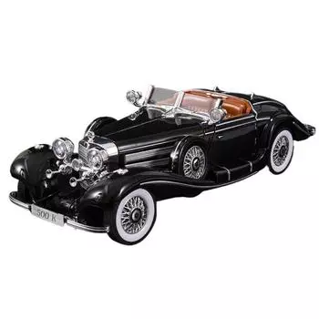 1/18 1936 Benzs 500K Alloy Classic Car Model Diecast Metal Retro Vehicles Car Model Simulation Sound and Light Children Toy Gift