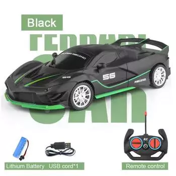 1:18 гоночный автомобиль с дистанционным управлением, игрушечный светодиодный светильник, модель автомобиля, электрическое моделирование, высокоскоростной спортивный дрифт, электрический детский радиоуправляемый автомобиль Red