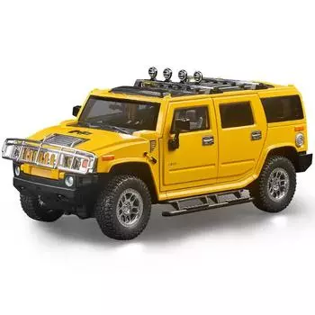 1/18 HUMMER H2 Highway 61 SUV литая модель автомобиля звук свет симуляция детский подарок 1/18-Size:28*11*12cm чёрный
