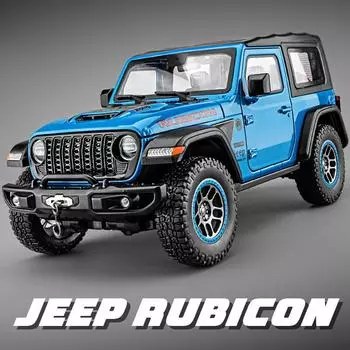 1/18 Jeep Wrangler Rubicon Alloy Off-road Vehicles Car Model Diecast & Toy Metal Car Model Simulation Sound and Light Kids Gift