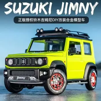 1:18 Jimny SUV Alloy Car Модифицированная собранная версия зелёный