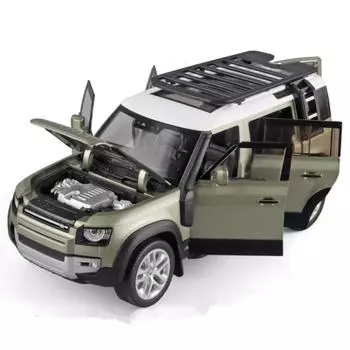 1/18 Land Rover Range Rover SUV Модель легкосплавного автомобиля с рулевым управлением спереди, многофункциональная модель внедорожника со звуком и светом, детская игрушка в подарок зелёный