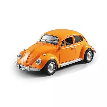 1:18 масштаб Beetle 1955 года Модель Классический ретро Винтажный автомобиль Литой автомобиль Дверь автомобиля может открываться Звук и свет Инерционный миниатюрный игрушечный подарок для детей оранжевый