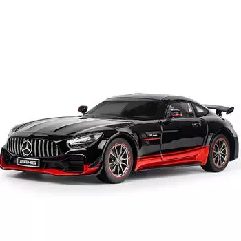 1/18 масштаб Benz GTR литой под давлением модель автомобиля игрушечный симулятор транспортного средства со звуком и подсветкой колесная подвеска коллекция игрушек для мальчиков