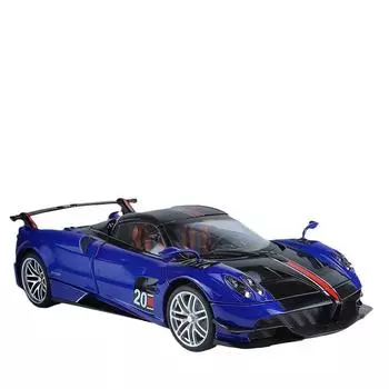 1/18 масштаб Pagani Huayra BC, модель автомобиля из сплава, световой и звуковой эффект, литой автомобиль, игрушки для мальчиков, подарок на день рождения, детские игрушки, коллекция автомобилей 1/18-Size:26.5*11.6cm синий