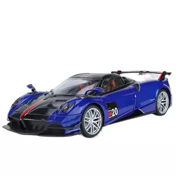 1/18 Pagani Huayra BC Blu Francia/Candy Blue с карбоновыми вставками со звуком и светом для детей и взрослых