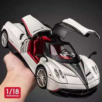 1:18 Pagani Huayra Dinastia Super Sports Car Alloy Model Car Toy Литой металлический игрушечный автомобиль со звуком и светом, детский автомобиль белый