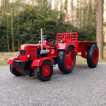 1: 18 ретро трактор сельскохозяйственный прицеп модель автомобиля из сплава моделирование металлическое украшение подарок игрушечный автомобиль