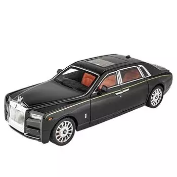 1/18 Rolls-Royce Phantom Модель автомобиля, цинковый сплав, инерционная игрушечная литая машина со звуком и светом, реалистичная модель для моделирования Toy111 чёрный