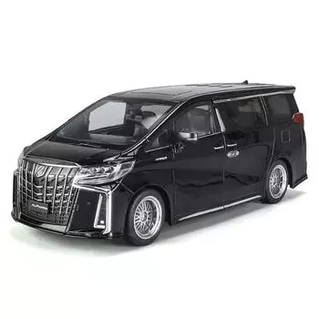 1/18 Toyota Alphard MPV Alloy Car Model Diecast Metal Toy Vehicles Car Model High Simulation Sound and Light Childrens Gifts