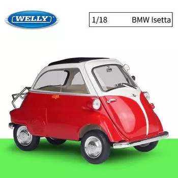 1/18 WELLY BMW Isetta, модель автомобиля из сплава, литье под давлением, металлические игрушечные автомобили, модель автомобиля, высокая имитация, коллекция, детские подарки 1/18-13.4x7.6x7.8cm