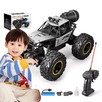 1/18 вездеходный радиоуправляемый грузовик с распылителем тумана и огнями электромобиль RC игрушки Upgraded version spray black