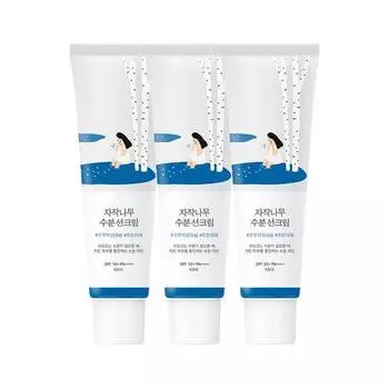 [1+1+1] ROUND LAB Увлажняющий солнцезащитный крем с березовым соком 40 мл Тройной набор