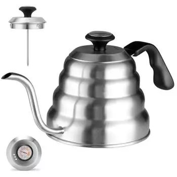 1/1.2 L Pour Over Coffee Kettle 304 Stainless Steel Coffee Pot Makes Delicious Coffee Coffee Maker Tea Kettle Gift for Men Women 1.2L