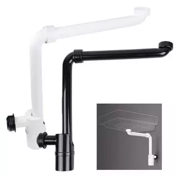 1 1/4 Inch Waste Trap Bathroom Waste Trap-degree Rotatable Design Built-in Hair Filter Compatible With Most Sinks белый