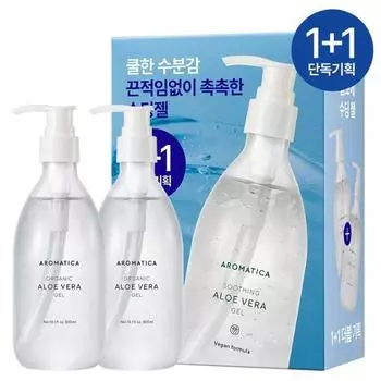 [1+1] Aromatica Успокаивающий гель с алоэ вера, 300 мл, двойной специальный (На), корейский солнцезащитный крем