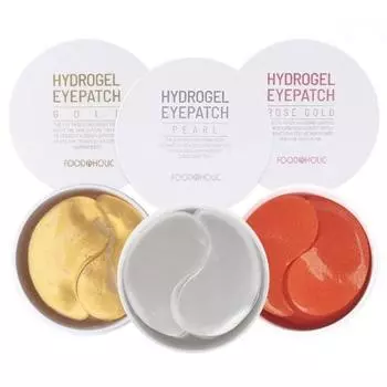 1+1 Гидрогелевые патчи для глаз Золото Розовое золото Жемчуг 60 листов на выбор 1 [32926400] 11 Food Aholic Pearl Hydrogel Eye Patch/20