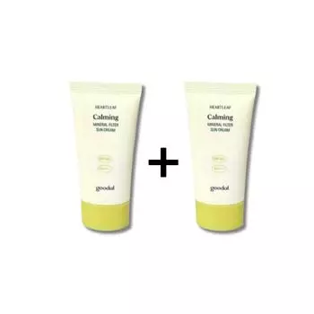 [1+1] Goodal clear Houttuynia cordata успокаивающий неорганический солнцезащитный крем + эксклюзивный подарок, БЕСПЛАТНО, 50 мл, 2 единицы