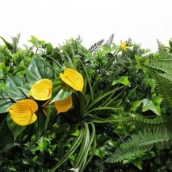 1*1 Meter Simulated Sun Protection Plant Wall Green Plant Background Wall Plastic False Lawn Door Head Outdoor Decorative Flower Wall Lawn 7038