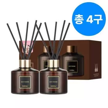 [1+1] Парфюмерный диффузор Kundal 200 мл, набор из 2 предметов (всего 4 штуки), Корейская косметика с хорошим ароматом