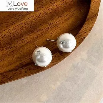 1 .1 см круглые жемчужные серьги со стразами новые простые модные темпераментные Brincos оптом