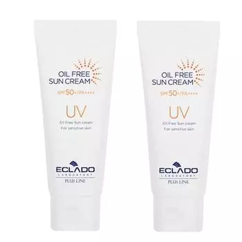 [1+1] Солнцезащитный крем Eclado UV Oil-Free 70 г (SPF50 + PA ++++) Лучшая адгезия без липкости и белого налета!, 2 куска