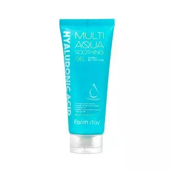 [1+1] Успокаивающий гель Farm Stay Hyaluronic Acid Multi Aqua 200 мл, охлаждающая и успокаивающая маска для кожи, 200 мл+200 мл, 2 шт.