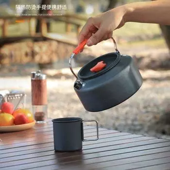1.1L/1.6L/2L/2.5L Кемпинговый кофейник Легкий уличный чайник для использования в помещении и на открытом воздухе 1.6L чёрный