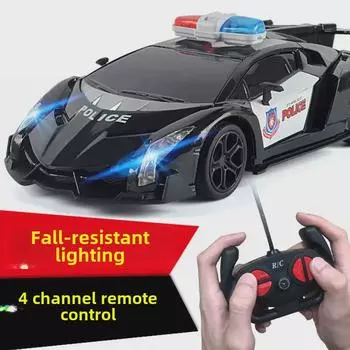 1:20 Беспроводная полицейская машина с дистанционным управлением и фарами - детская электрическая игрушка