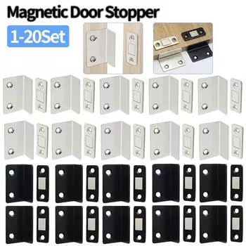 1-20 комплектов магнитных защелок для шкафа, магнитных дверных упоров, скрытых дверных доводчиков с винтом для шкафа, мебельной фурнитуры, инструмента