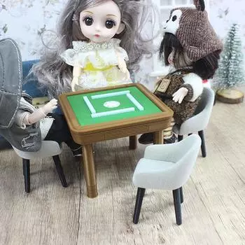 1:20 кукольных мини-столов для маджонга, модель стула для маджонга, миниатюрная мебель для кукольного домика, аксессуары для кукол