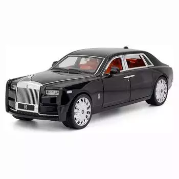1/20 масштабная модель автомобиля-фантома, игрушечный автомобиль из цинкового сплава, металлическая модель автомобиля для литья под давлением со звуком и светом для детей, подарок для мальчиков и девочек 1/20-24.9x9x6cm чёрный