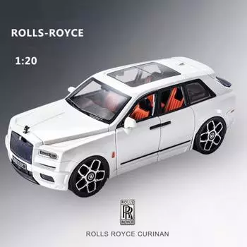 1:20 Rolls-Royce SUV Cullinan Alloy Luxury Car Model Die Литой металлический игрушечный автомобиль Модель автомобиля Звук и свет инерционный двигатель с шестью дверями Детская игрушка в подарок белый
