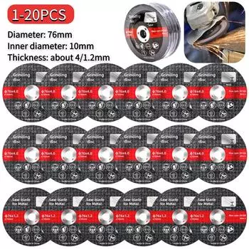 1-20 шт. 76 мм пильные диски электрические шлифовальные отрезные круги круги резак по металлу электроинструменты резка дерева шлифовальные шлифовальные диски 1pc 1.2mm Thick