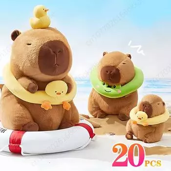 1-20 шт. плюшевая игрушка-брелок Kapybara, летний аромат, водный дельфин, мультфильм, милые плюшевые подвески, сумка, подвески, рождественские украшения