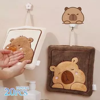 1-20 шт. Полотенце для рук Capybara, впитывающее толстое полотенце для ванной комнаты, носовой платок для мытья рук, кухонная ткань